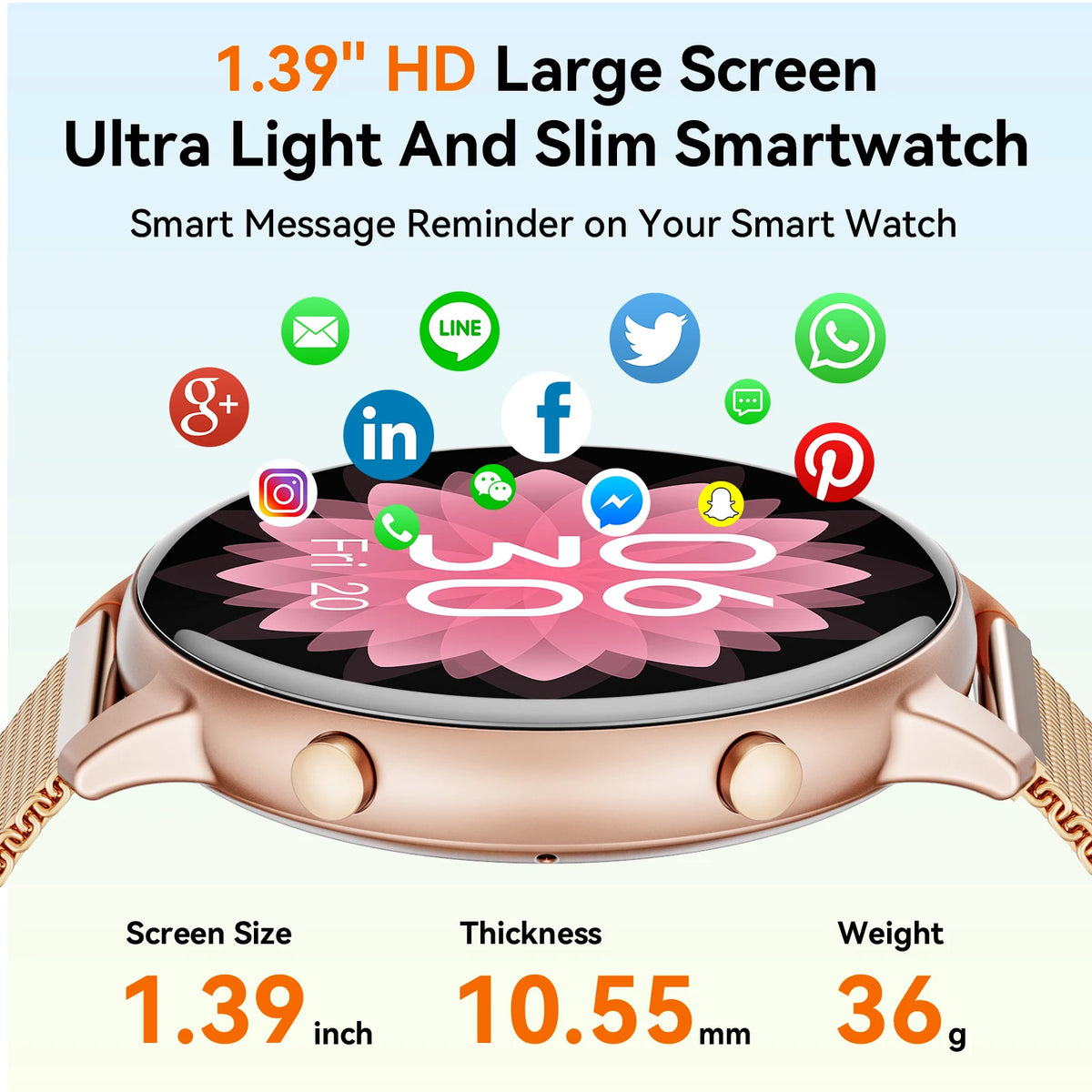 Relógio inteligente feminino 2025