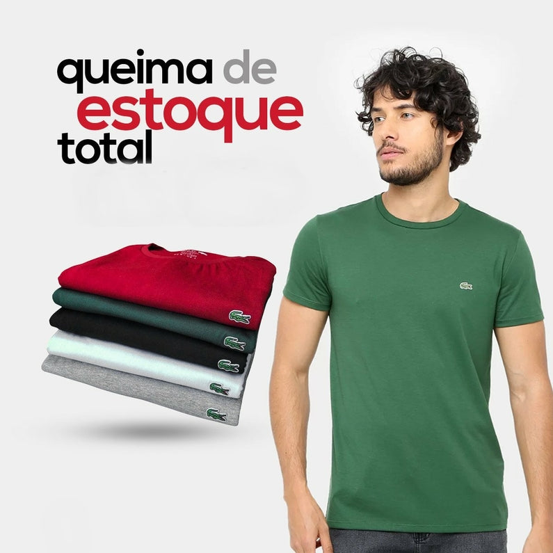 Kit 05 Camisas T-SHIRT Lacoste Premium Basica