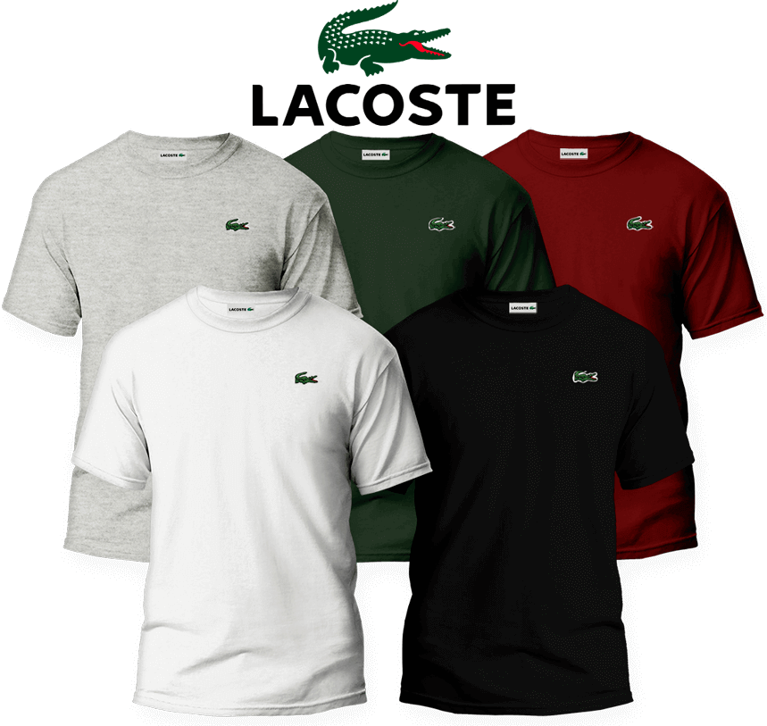 Kit 05 Camisas T-SHIRT Lacoste Premium Basica
