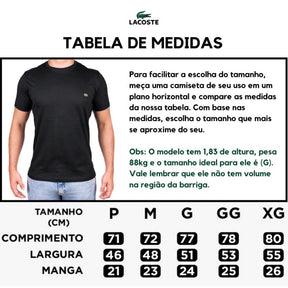 Kit 05 Camisas T-SHIRT Lacoste Premium Basica