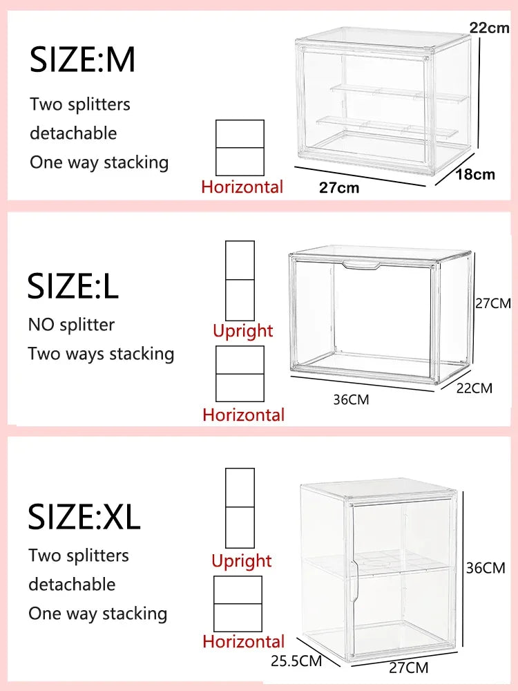 Caixa de armazenamento organizador para fingidas caixa acrílica caixa cega vitrine organizadores de jóias organizador de maquiagem para saco