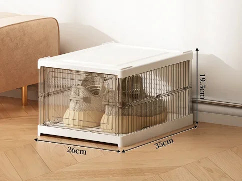 Caixa de sapatos dobrável, à prova de poeira empilháveis  transparente