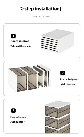 Caixa de sapatos dobrável, à prova de poeira empilháveis  transparente