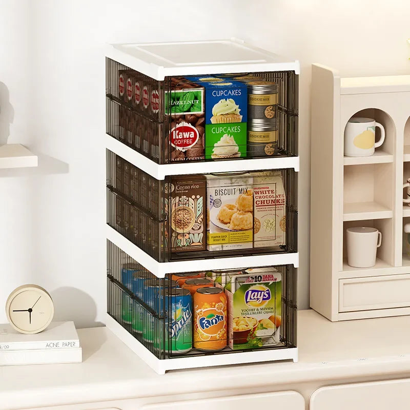 Caixa de sapatos dobrável, à prova de poeira empilháveis  transparente